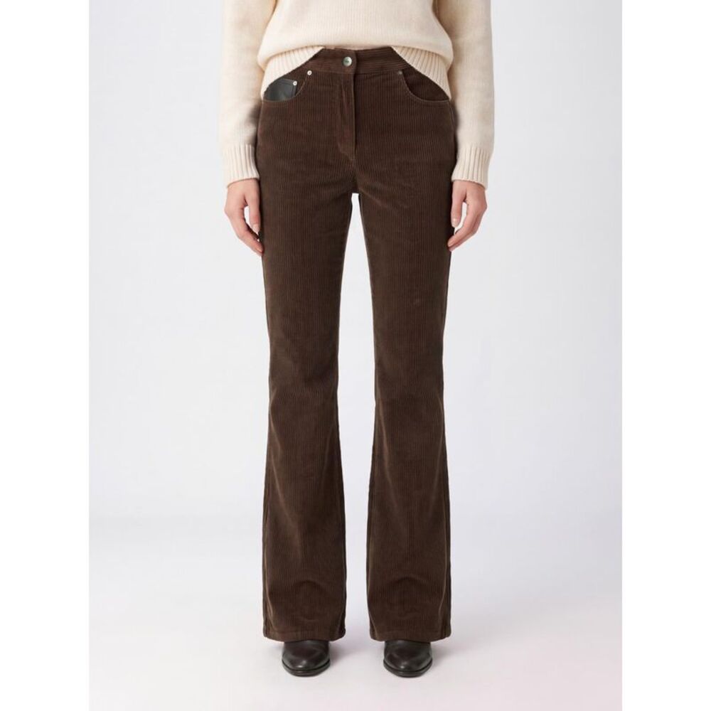 Mm Max Mara Women High-Waisted Flared Corduroy Trousers Mm Max Mara